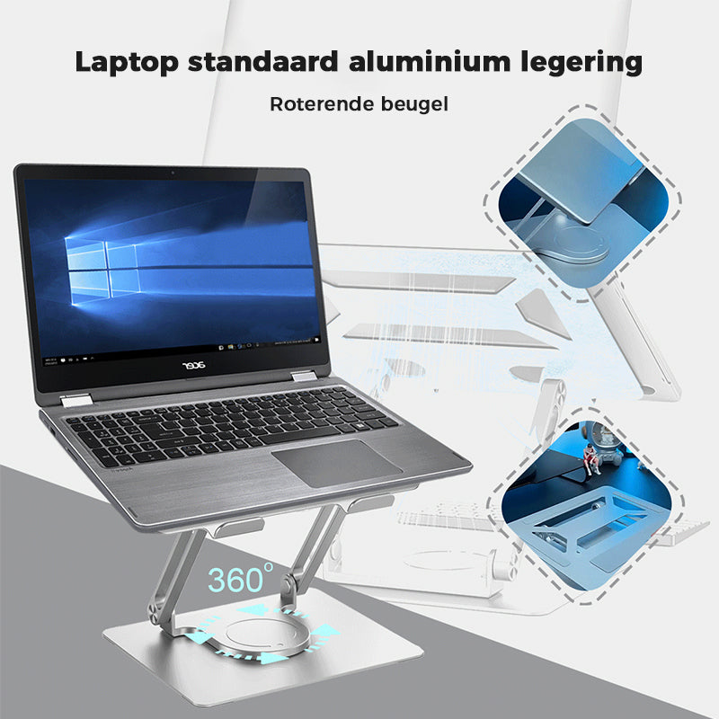 Aluminium laptop-tabletstandaard