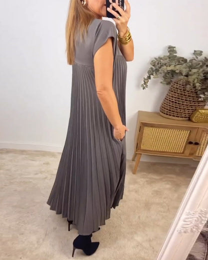 Camilla Mouwloze geplooide eenvoudige jurk